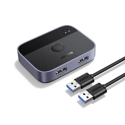Image of UGREEN USB Switch, USB 3.0 Switcher 2 In 2 Out 2 Computers Share 2 USB for Keyboard, Mouse, Printer, Hard Drives with 2 USB 3.0 A to A Cables Compatible with Windows, Mac, Linux