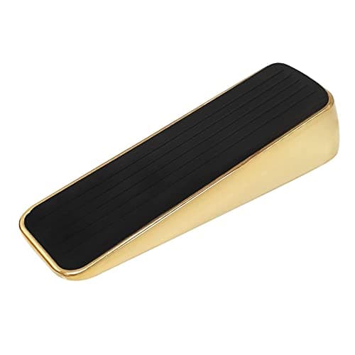 Image of Keypak Premium Door Stopper, Decorative Rubber & Brass Wedge, Heavy-Duty Non-Slip Door Stop Holder