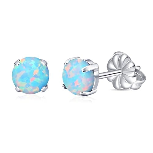 Image of Limerencia Pure Titanium Hypoallergenic Earrings，Opal/Moonstone/Cat's Eye/Blue Turquoise Stud Earrings, Implant Grade|Delicate Jewelry For Sensitive Ears