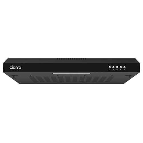 Image of CIARRA CBCB6903 60cm Visor Cooker Hood Undercabinet Hoods Wall Mounted Kitchen Extractor Fan 600mm Top Vented Range Hood