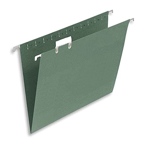 Image of Summit Foolscap Tabbed Filing Cabinet Suspension Files, A4+, Green, Pack of 50