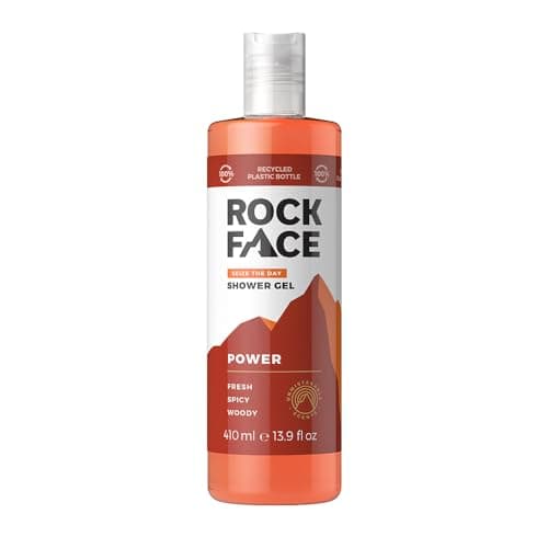 Image of Rock Face Shower Gel - Power All In One Body Wash for Men, 410ml, Spicy Oriental Scent, Suitable for Hair and Body, Long Lasting Fragrance