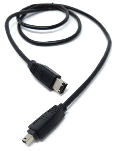 Image of DRUT 1m Firewire 6 Pin to 4 Pin Male Cable (400 IEEE 1394) Lead for Connecting Digital Camera, Camcorders to a PC or Laptop 3.3ft
