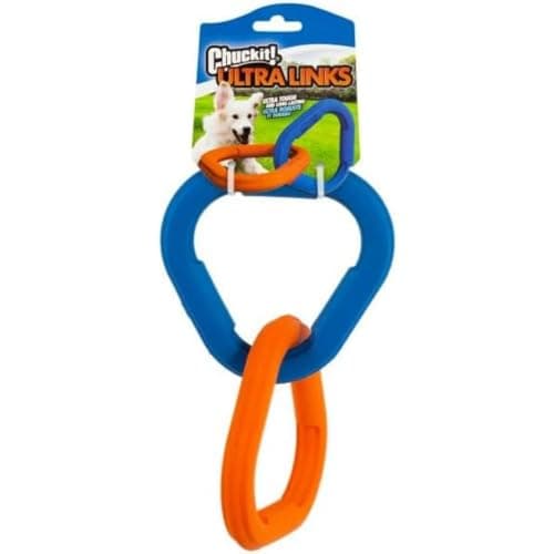 Image of Chuckit! Ultra Links Rubber Dog Chew Toy For Aggressive Chewers Interactive Tug Of War Fetch Toy