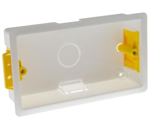 Image of Éabcon Plasterboard Dry Wall Back Box, 47mm Deep, 2 Gang, Double, White (1)