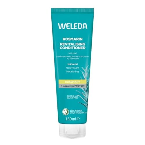 Image of Weleda Rosemary Oil Revitalising Conditioner, Hydrolyzed Proteins & Arganine, Hair Growth, Thinning Hair, Hair Loss, Silicon & Sulfate Free, Healthy Scalp, Women & Men, Natural & Organic, 150ml