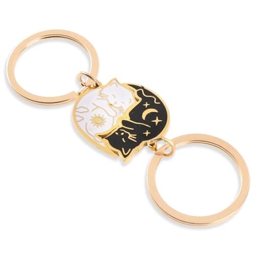 Image of Mabor Couples Gifts Cute Keychain for Boyfriend Girlfriend Good Friend Cute Stuff Cat Keyring Valentines Day Matching Couple Stuff for Wife Husband Cat Lovers