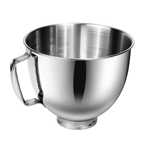 Image of PQPO Stainless Steel Mixer Bowl for Kitchen aid 4.5-5Quart Stand Mixer, Compatible with Kitchen aid Mixer Accessories
