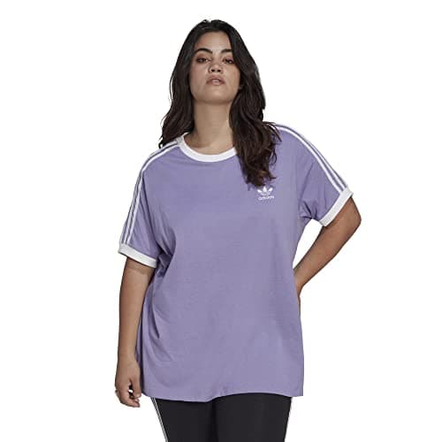 Image of adidas Originals Women's Plus Size 3-Stripes T-Shirt, Magic Lilac, 2X