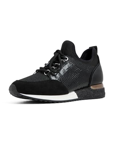 Image of Aldo Women's Courtwood Fashion Lace-up Sneaker, Black, 7 UK