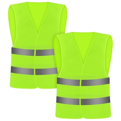 Image of Chyaya 2 Pack Hi Vis Vests,High Visibility Vest Car,Reflective High Vis Jackets,High Visibility Reflective Safety Vest Waistcoats Jacket For Traffic Work, Running