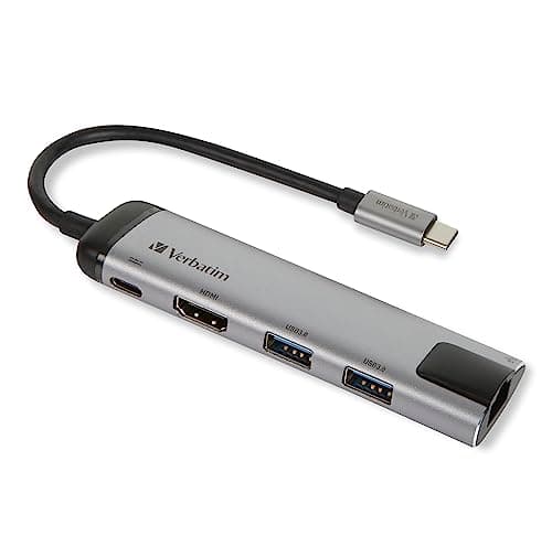 Image of Verbatim 49141 USB-C Multiport Hub - USB 3.0 | HDMI | Gigabit Ethernet, Silver