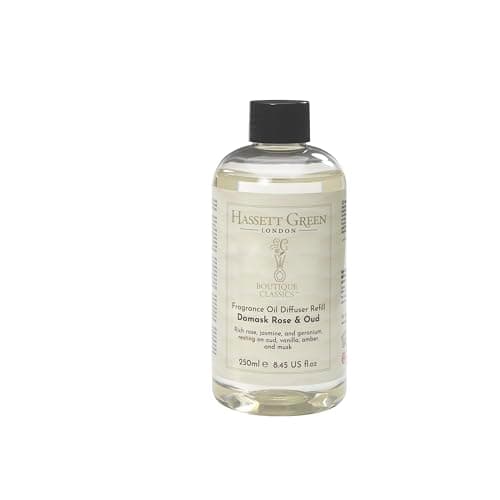 Image of Hassett Green London Boutique Classics Damask Rose & Oud - Fragrance Oil Reed Diffuser Refill - Larger Size 250ml Bottle