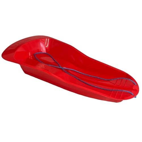 Image of AB Tools Red Plastic Heavy Duty Snow Sledge Toboggan Sleigh Bobsleigh 1pc