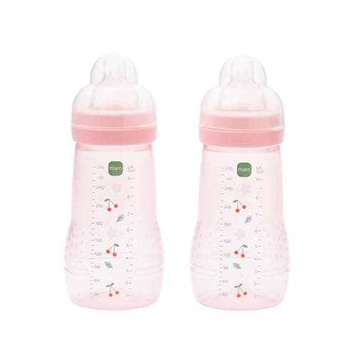 Image of MAM Easy Active Bottles | 2 Pack (2 x 270ml) | Medium Flow MAM Teats Size 2 | Baby Accessories | Ballet Slipper (Various Designs)