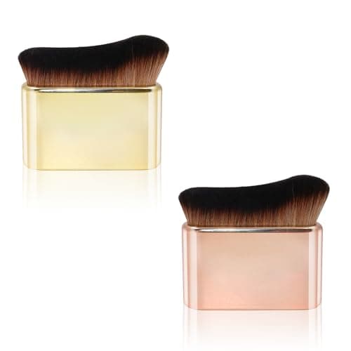 Image of FUZVOL Tanning brush,Self Tan Brush,Blending Buffing Stippling Foundation Brush,Liquid Powder Cream Concealer Cosmetics brush for Body Make up(Rose Gold&Gold)