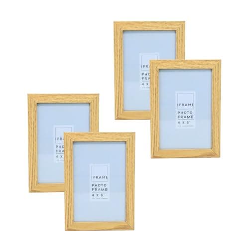 Image of Widdop 4' x 6' - iFrame Set of 4 Photo Frames Oak Finish