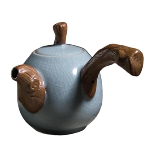 Image of Teapot Ru Kiln Teapot Open Piece Tea Set Teapot with Filter Imitation Song Dynasty Ru Porcelain Azure Teapot China Teapot(B)