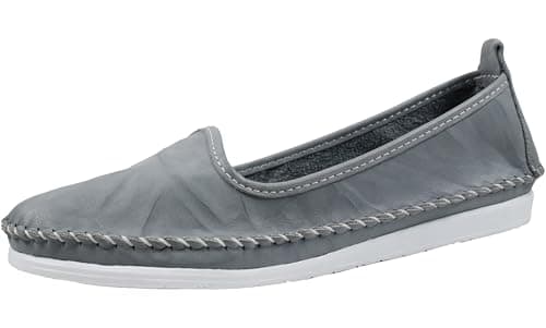 Image of Andrea Conti Women's Slippers 0027449 Ballerina Moccasins, Gray, 6 UK
