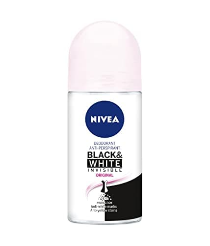 Image of NIVEA Black & White Invisible Original Roll-on in Pack of 6 (6 x 50 ml) Antiperspirant for Soft Skin with Fragrance, Deo Roll on to Protect Clothing