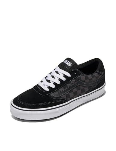 Image of Vans Men's Brooklyn LS Sneakers Checkerboard Black and Asphalt 8