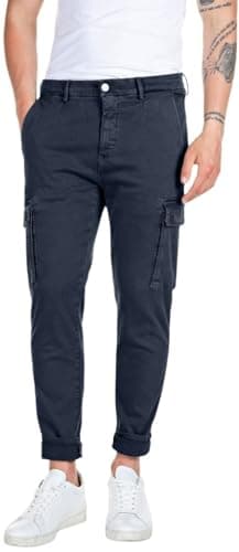 Image of Replay Jaan Hypercargo Men's Slim Fit Cargo Jeans Colour, 010 Blue, 31 W/30 L