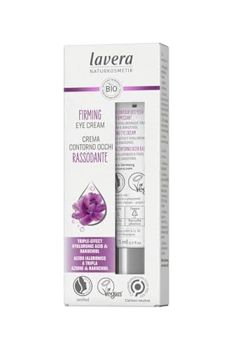 Image of lavera Firming Eye Cream - triple hyaluronic acid and bakuchiol - reduces eye wrinkles - Green Lift Complex - natural cosmetics - vegan - organic (1 x 15ml)