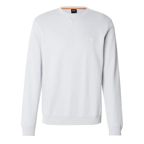 Image of BOSS Regular Fit Westart Sweatshirt, Light Pastel Grey (UK, Alpha, XXL, Regular, Regular, Light Pastel Grey)