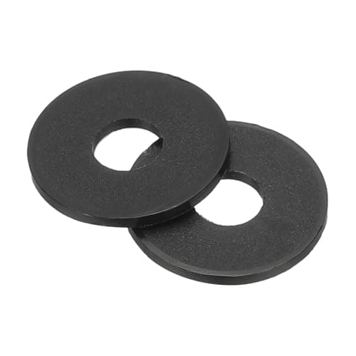 Image of sourcing map Nylon Flat Washers, M5 x 5mm ID x 15mm OD Round Flat Plain Washer Plastic Gasket Fastener for Household Faucet Pipe Water Hose, Black, Pack of 100