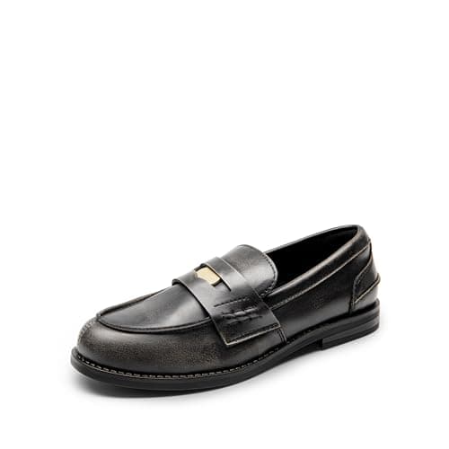 Image of DREAM PAIRS Women's Loafers Dressy Fashion Comfortable Slip On Penny Loafers Business Casual Shoes Work Office for Women,Size 7,Black/Silver,SDLS2415W