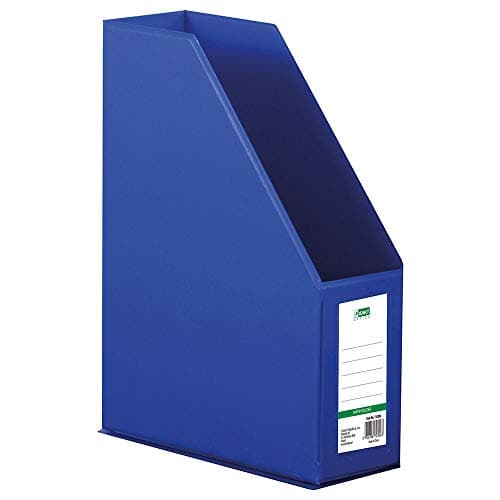Image of D.RECT Plastic Organiser, Magazine Holder, Magazine File with Viewing Window for Labelling PVC A4 90 mm, Foldable, Blue 110206 Rückenbreite 90 mm