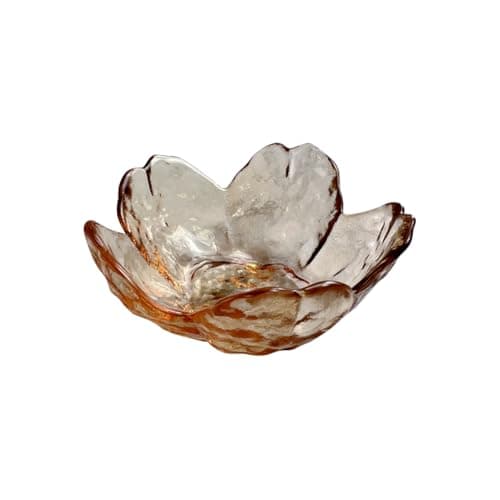 Image of Glass Flower Ring Dish Small Crystal Jewelry Tray Cute Earring Dish Bowl Bathroom Jewelry Plate Bowl Small Necklace Holder Dish Decorative Trinket Bowl Modern Accent Tray Amber