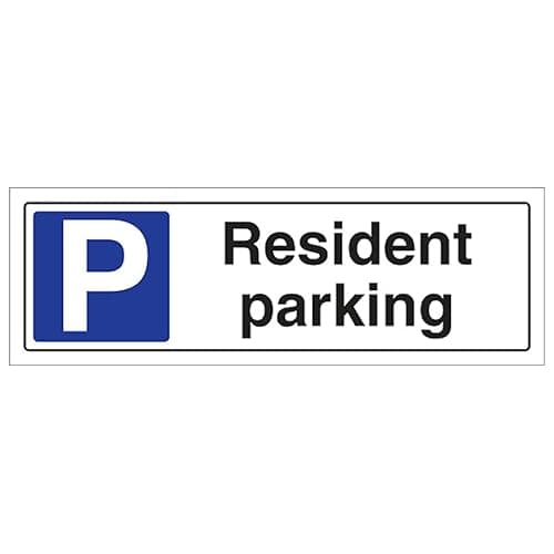 Image of V Safety Resident Parking - Landscape 300 x 100 mm - Self Adhesive Vinyl Safety Sign