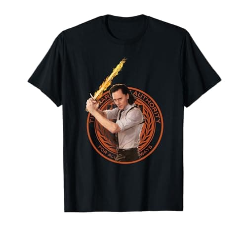Image of Marvel Loki Flaming Sword T-Shirt