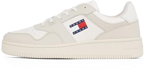 Image of Tommy Jeans Mens (New) TJM Retro Basket Ess Em0em01395 Mid Top, White Ivory, 6.5 UK