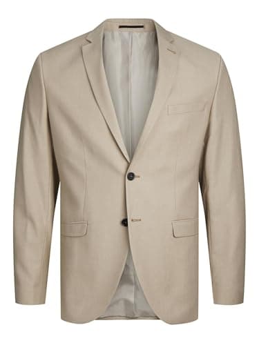 Image of JACK&JONES Men's JPRSOLARIS Blazer NOOS Blazer, Pure Cashmere/Fit:Super Slim FIT,