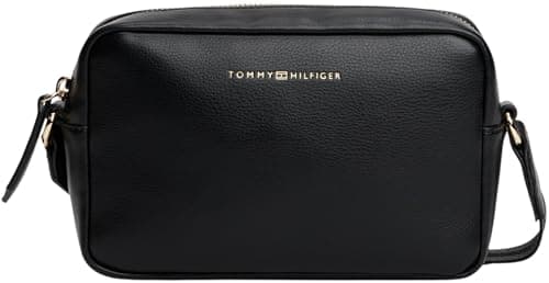 Image of Tommy Hilfiger Women's TH LOGOTAPE CAMERA BAG AW0AW17689 Crossover, Black (Black), One Size