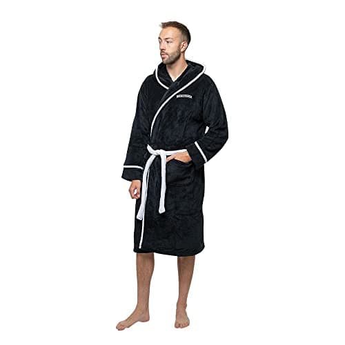 Image of The Beatles Bathrobe Abbey Road Band Logo Official Black Unisex S