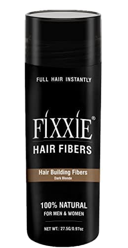 Image of FIXXIE Hair Fibres DARK BLONDE for Thinning Hair 27.5g Bottle, Hair Fibre Concealer for Hair Loss for Men and Women, Naturally Thicker Looking Hair with Keratin Hair Fibers.