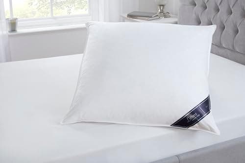 Image of Littens Extra Filled 80cm x 80cm Luxury European Continental White Goose Feather & Down Large Square Pillow 230TC 100% Cotton Casing, Down Proof (32" x 32")