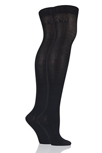 Image of Elle Plain Bamboo Over The Knee Socks - 4-8 Ladies - Black