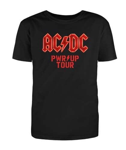 Image of AC/DC - PWR UP Tour 2024 Fan Shirt, Sustainable, Durable, Robust, Europe Tour 2024 Back Print with Tour Dates, Cotton, Black, black, M