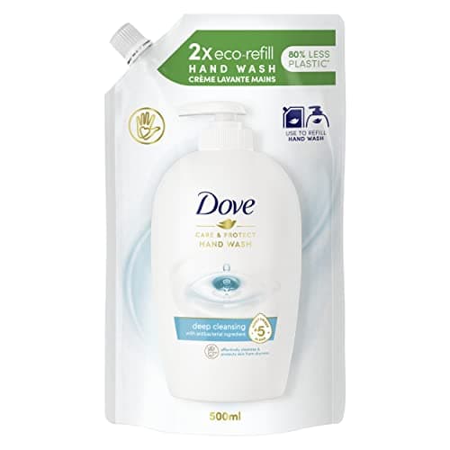 Image of Dove Liquid Hand Soap for Hydrated and Instantly Soft Skin Care & Protect Refill Deep Cleansing with Antibacterial Ingredient 500ml