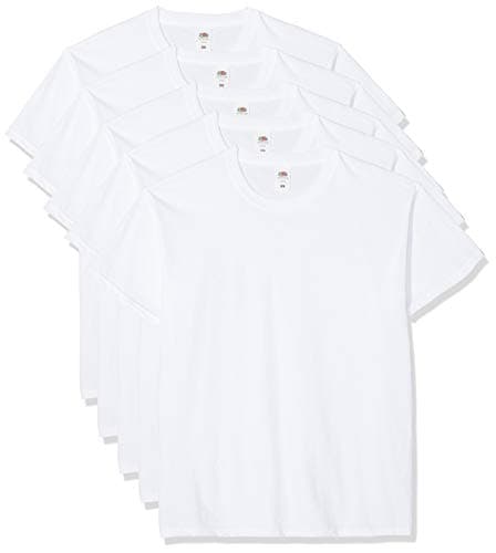 Image of Fruit of the Loom Men's Original Tee, 5 Pack Regular Fit Crew Neck Short Sleeve 5 T - Shirt, White (White 30), XXXXX-Large (Manufacturer Size:5XL)