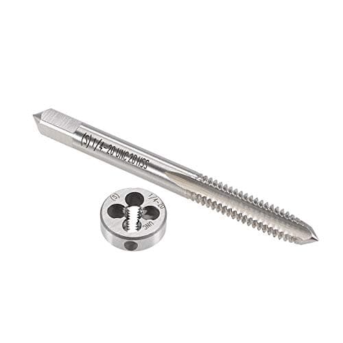 Image of sourcing map 1/4"-20 UNC Tap and Die Set, HSS Machine Thread Tap with Round Threading Die, Right Hand