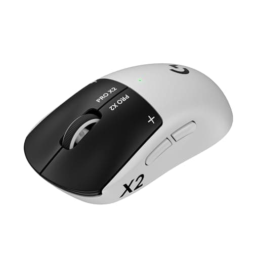 Image of Logitech G PRO X2 SUPERSTRIKE Lightspeed Wireless Gaming Mouse, Fast Performance, Ultra Lightweight (61 g), Customizable Click Haptics, USB-C, for PC/Mac/Laptop - White