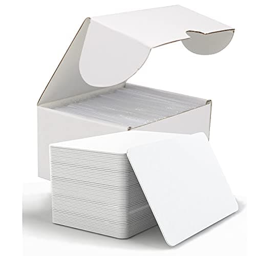 Image of 100pcs White PVC Cards Premium Quality PVC Plastic ID White Blank Cards Business Cards PVC ID Cards ,for Zebra ID Card Printers, Compatible with All Plastic Card Printers(Credit Card Size)