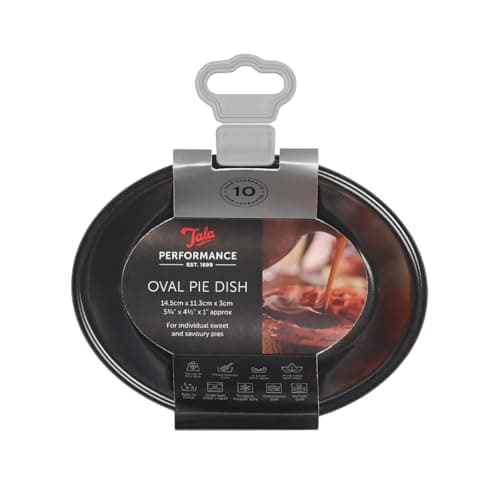 Image of Tala Performance Eclipse Premium Non-Stick Oval Pie Dish 14.7x11.2x3.1 cm; Perfect for Traditional Shape for Individual Sweet and savoury pies