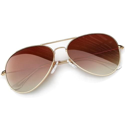 Image of KANASTAL Brown Sunglasses Womens Polarised Mens Rectangular Metal Oversized Ladies Vintage Retro Beach Vacation Fashion UV400 Protection- Gold Frame Brown Gradient Lens