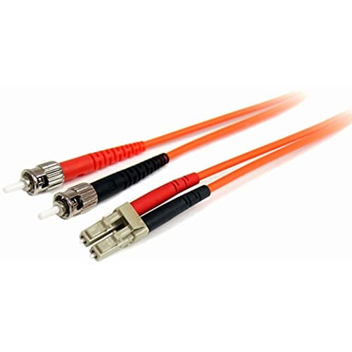 Image of StarTech.com 1m Fiber Optic Cable - Multimode Duplex 62.5/125 - LSZH - LC/ST - OM1 - LC to ST Fiber Patch Cable (FIBLCST1), Orange